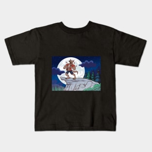 Werewolf Howling On Full Moon Kids T-Shirt